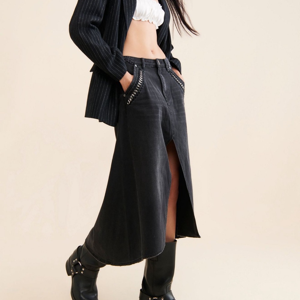 Free People x One Teaspoon Chain MIDI Skirt